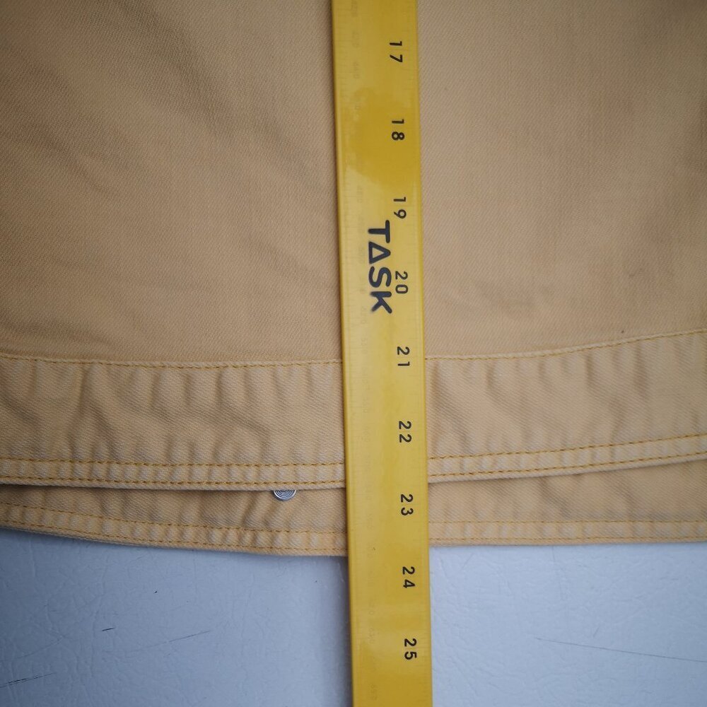 Chico's Platinum Ladies Size 1 (approx. 8 US) Mustard Button Front Jean Jacket - Picture 13 of 13